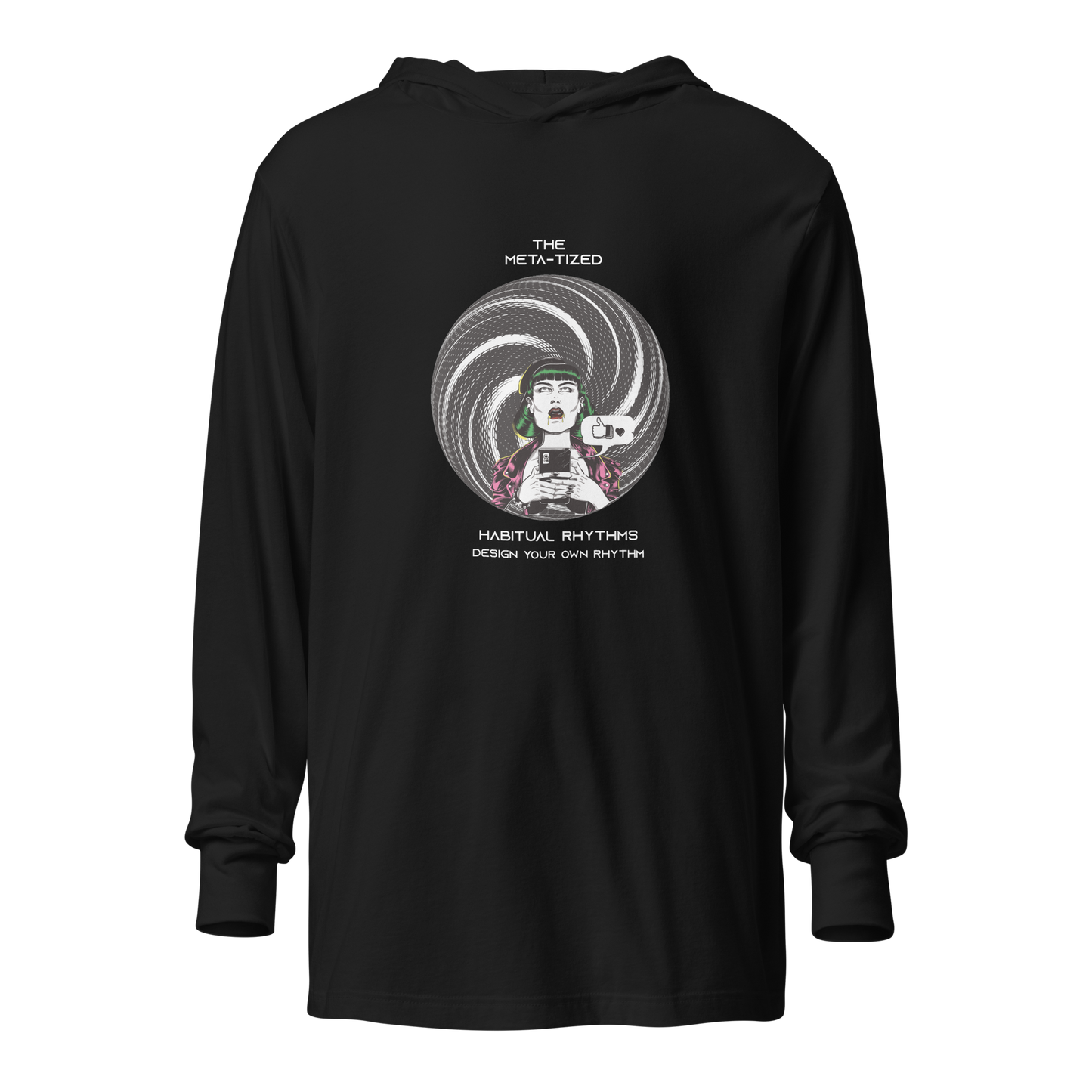 MEDIA JUNKIE - HOODED LS TEE
