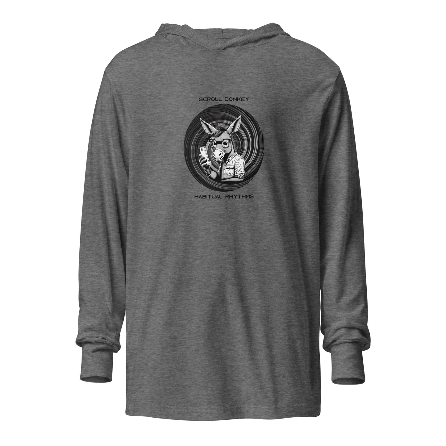 SCROLL DONKEY - HOODED LS TEE