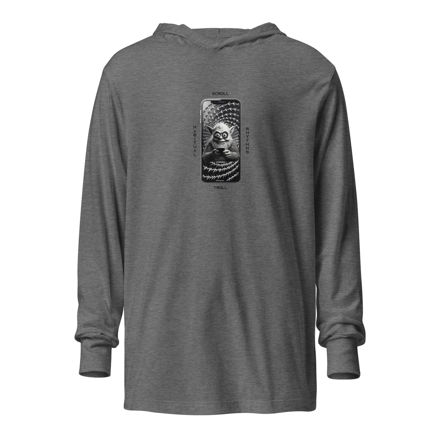 SCROLL TROLL - HOODED LS TEE