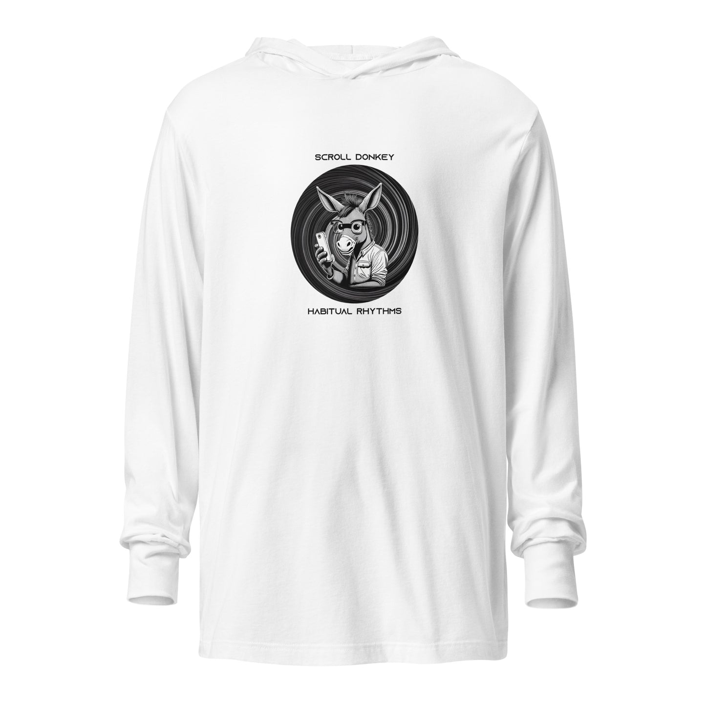 SCROLL DONKEY - HOODED LS TEE