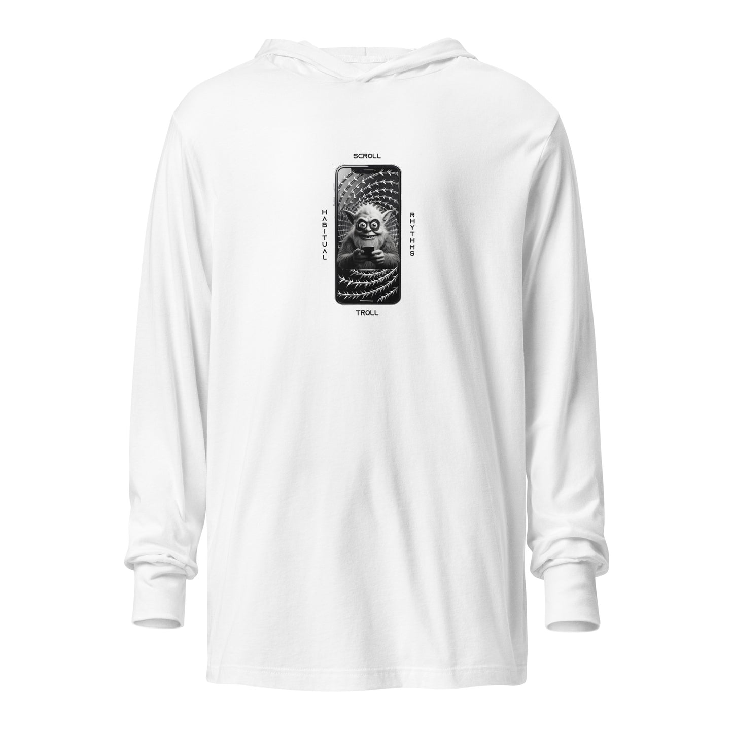 SCROLL TROLL - HOODED LS TEE